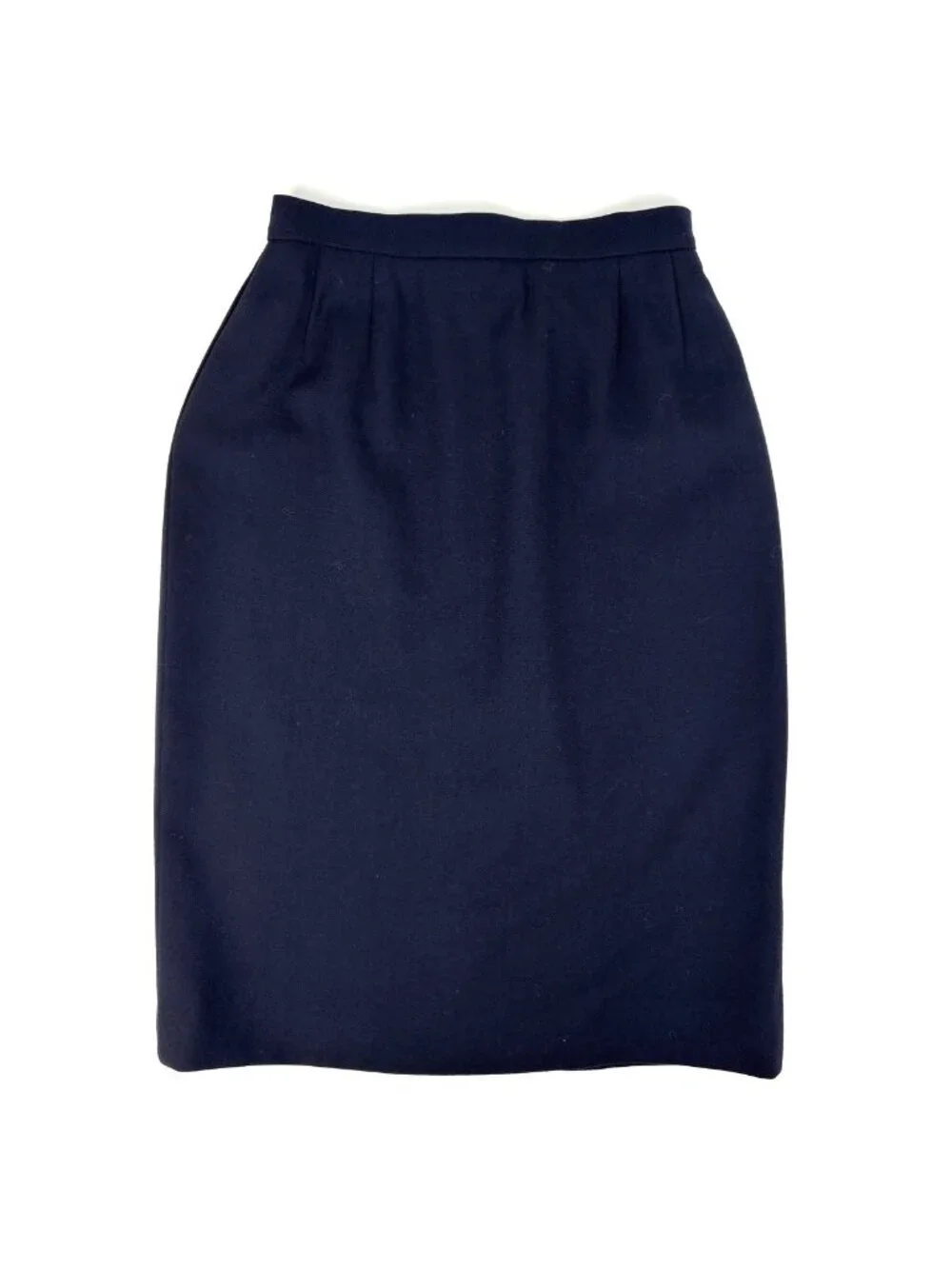 Chanel CC Logo Button Set Knee Length Skirt Navy